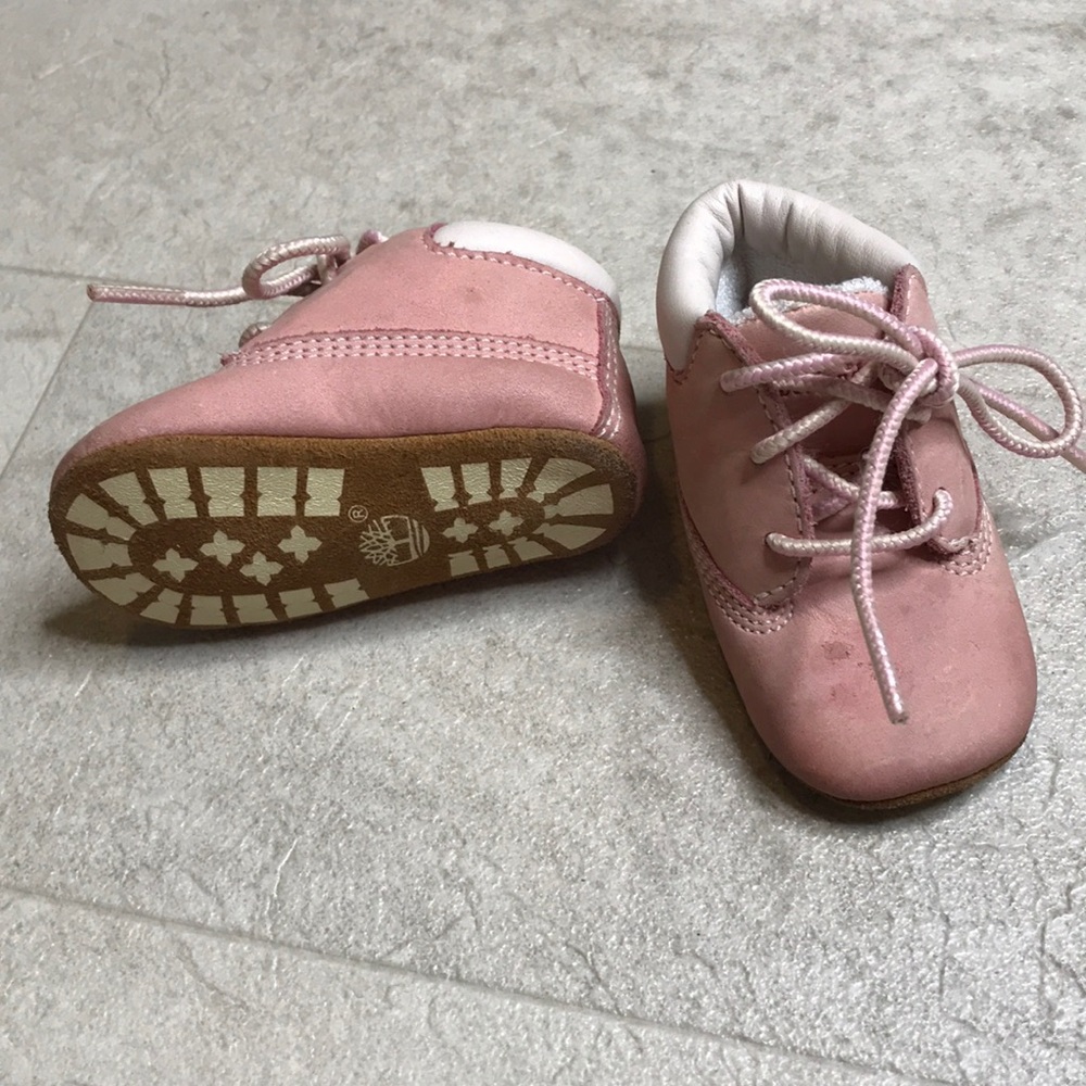 Timberland Infant Shoes Sz 1 Pink Laces Crib Girls